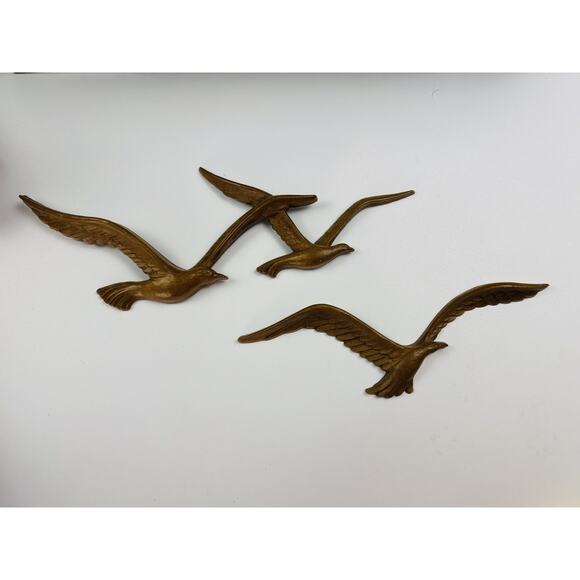 Vintage Homco Bird Seagulls Wall Art Decor Hanging Birds MCM Faux Wood. USA. - Picture 3 of 6
